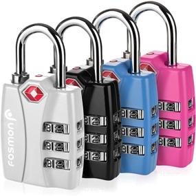 img 4 attached to Fosmon TSA Approved Luggage Locks - 4 Pack, Open Alert Indicator, 3 Digit Combination Padlock Codes, Alloy Body - Ideal for Travel Bags, Suitcases, Lockers, Gym, Bike Locks - Black, Blue, Pink, Silver