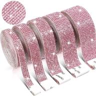 💎 sparkle and shine with 5 rolls of self-adhesive crystal rhinestone ribbons for diy decorations - 7.5 yards of glittery bling - perfect for events, cars, and phones - pink logo