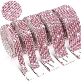 img 4 attached to 💎 Sparkle and Shine with 5 Rolls of Self-Adhesive Crystal Rhinestone Ribbons for DIY Decorations - 7.5 Yards of Glittery Bling - Perfect for Events, Cars, and Phones - Pink