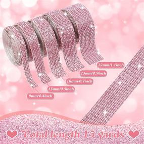 img 2 attached to 💎 Sparkle and Shine with 5 Rolls of Self-Adhesive Crystal Rhinestone Ribbons for DIY Decorations - 7.5 Yards of Glittery Bling - Perfect for Events, Cars, and Phones - Pink