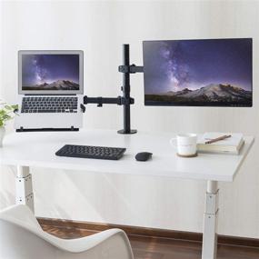 img 2 attached to 💻 Mount Plus Laptop Mount Tray for Monitor Arms and Stands (Tray Only) - Secure Notebook Arm Mount Tray for 75 x 75 and 100 x 100 mm VESA Mount Holes