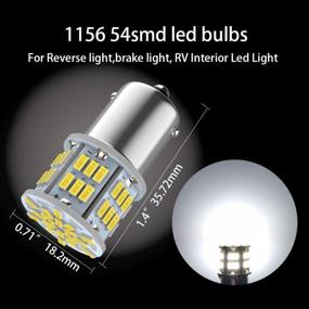 img 3 attached to 🔆 Лампа Melphan-Auto 1156 LED, 1141 1003 BA15S LED, 12V-24V, 54-SMD 3014 Чипов Белый LED для света интерьера автодома, трейлера, багажника, фаркопа заднего хода и парковочных огней - набор из 4 штук