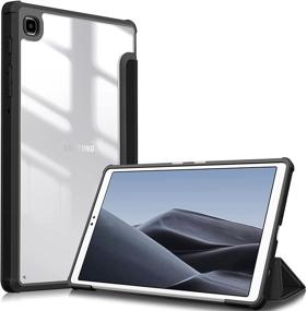 img 4 attached to Fintie Hybrid Slim Case for Samsung Galaxy Tab A7 Lite 8.7 inch 2021 Model - Shockproof Cover with Clear Transparent Back Shell - Black