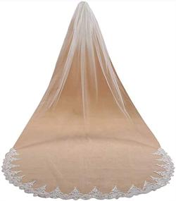 img 4 attached to 👰 Monolayer Cathedral Bridal Veil Wedding Accessory for Women