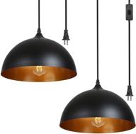 🔌 tomshine plug-in pendant lights (2 pack) - metal dome hanging pendant lights with 15ft plug-in cord, on/off switch, for e26 bulbs, black barn pendant lights for farmhouse kitchen, dining room, bedroom логотип