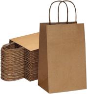 👜 cihooz kraft paper bags - 20pcs bulk paper bags with handles - small size gift bags for business, shopping, retail, party favor, wedding, wine gift bag logo