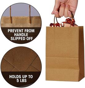 img 3 attached to 👜 Cihooz Kraft Paper Bags - 20Pcs Bulk Paper Bags With Handles - Small Size Gift Bags for Business, Shopping, Retail, Party Favor, Wedding, Wine Gift Bag