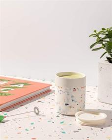 img 1 attached to 🍵 W&P Porter Ceramic Mug - Terrazzo Cream 12oz - On-the-Go Reusable Cup, Coffee/Tea - Portable & Dishwasher Safe