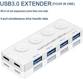 img 3 attached to 💻 USB 3.0 Hub - 4 Port Data Hub Adapter with Expandable Charging Cable for High-Speed Data Transmission - Compatible with Mac OS, Windows 7/8/10 and More