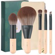 💄 portable ducare travel makeup brushes set: 5pcs mini cosmetic brushes kit for flawless coverage and precise application logo