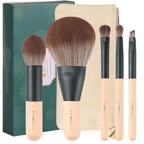 img 4 attached to 💄 Portable DUcare Travel Makeup Brushes Set: 5PCS Mini Cosmetic Brushes Kit for Flawless Coverage and Precise Application