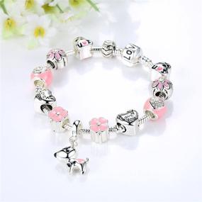 img 3 attached to Lucky Charm Bracelet for Daughter: Presentski's Love and Clover Silver Plated Lucky Dog Charm Bracelet