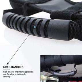 img 2 attached to 🚙 Enhanced Grip Handle for Jeep Wrangler CJ YJ TJ JK JK JL JLU JT - JeCar Roll Bar Grab Handles (4Pcs, Black)