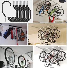 img 1 attached to 🚲 Menecor 12PCS Heavy Duty Bike Storage Hooks: Wall/Ceiling Mount Large Screw Hooks for Bicycles