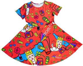 img 2 attached to Asylvain Casual Dresses: Stylish Graphic Girls' Clothing for Toddlers