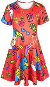 img 4 attached to Asylvain Casual Dresses: Stylish Graphic Girls' Clothing for Toddlers