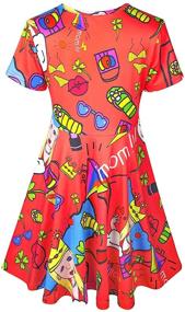 img 3 attached to Asylvain Casual Dresses: Stylish Graphic Girls' Clothing for Toddlers