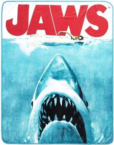 img 4 attached to 🤩 Silver Buffalo Jaws Movie Poster Throw Blanket - 50" x 60" - Blue/Red - Reviews, Price, and More