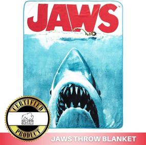 img 3 attached to 🤩 Silver Buffalo Jaws Movie Poster Throw Blanket - 50" x 60" - Blue/Red - Reviews, Price, and More