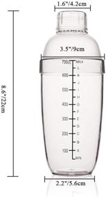 img 3 attached to 🍹 FEOOWV Plastic Cocktail Shaker with Scales - Transparent Hand Drink Mixer Boba Tea Shaker Cup (24 oz / 700cc) - Bar Tool for Improved Visibility