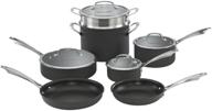 🍳 погрузитесь в кулинарные приключения с набором посуды cuisinart dishwasher safe hard-anodized из 11 предметов в элегантном черном цвете. логотип