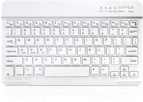 img 1 attached to Ultra Slim Bluetooth Keyboard Compatible Rechargeable Tablet Accessories