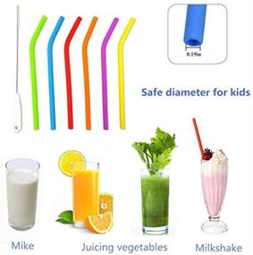 img 2 attached to 🍼 WEIC Thin Short Reusable Silicone Straws for Toddlers & Kids - BPA Free, Pinch Test Passed - Fits 10 oz Yeti Tumbler & Mason Jar - Vibrant Colors - Ideal for Boys and Girls