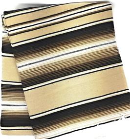img 1 attached to 🧺 Authentic Mexican Zarape Blanket - Mexitems Large Serape Blanket 7' X 5' - Choose Your Color