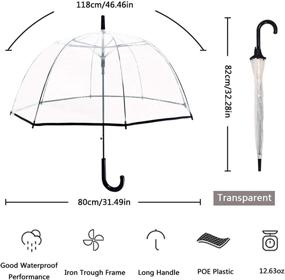 img 2 attached to Прозрачный зонт MingYuHui для романтических взрослых (черный)