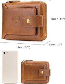 img 3 attached to 🧳 Premium Bifold Cowhide Leather Men's Vintage Wallets, Card Cases & Money Organizers