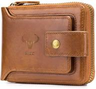 🧳 premium bifold cowhide leather men's vintage wallets, card cases & money organizers logo