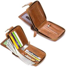 img 1 attached to 🧳 Premium Bifold Cowhide Leather Men's Vintage Wallets, Card Cases & Money Organizers