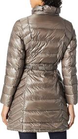 img 2 attached to 🧥 Stylish & Travel-friendly: Via Spiga Women's Metallic Down Coat with Belt