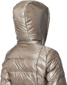 img 1 attached to 🧥 Stylish & Travel-friendly: Via Spiga Women's Metallic Down Coat with Belt