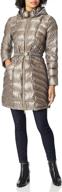 🧥 stylish & travel-friendly: via spiga women's metallic down coat with belt logo