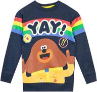 stylish hey duggee boy's squirrel club sweatshirt - perfect for adventures! logo