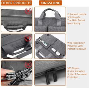 img 1 attached to KINGSLONG 15 15.6 Inch Laptop Case Bag Sleeve - Lightweight Laptop Computer Notebook Ultrabooks Carrying Case Sleeve Handbag Cover for Men Women - Compatible with Acer Asus Dell Lenovo HP Toshiba - Gray