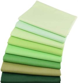 img 3 attached to 🧵 18 x 22 inches Hanjunzhao Green Solids Fat Quarters Fabric Bundles for Precut Quilting and Sewing