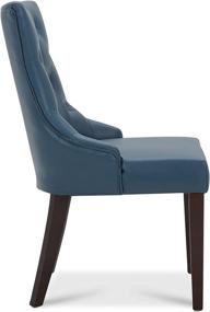 img 1 attached to CHITA Leather Upholstered Dining Chairs, Mid-Century Modern Padded Blue Kitchen Chair with Tufted Design