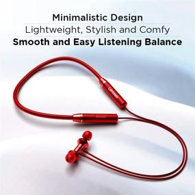 img 3 attached to Lenovo HE05 Wireless Neckband Headset in Vibrant Red Shade