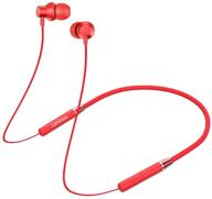 lenovo he05 wireless neckband headset in vibrant red shade logo