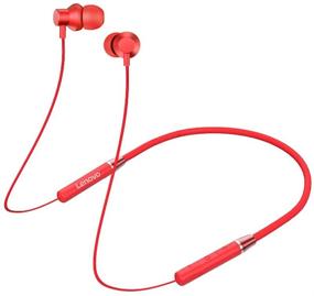 img 4 attached to Lenovo HE05 Wireless Neckband Headset in Vibrant Red Shade