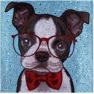 mxjsua 5d special shape diamond painting kit - diy crystal rhinestone drill picture art craft home wall decor 12x12in dog with glasses logo