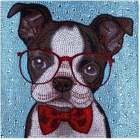 img 4 attached to MXJSUA 5D Special Shape Diamond Painting Kit - DIY Crystal Rhinestone Drill Picture Art Craft Home Wall Decor 12x12In Dog with Glasses