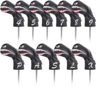 🦈 craftsman golf 11-piece long neck iron headcover set - shark sock design, with covers for 4, 5, 6, 7, 8, 9, p, a, s, l, and x clubs logo