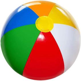 img 4 attached to 🏖️ Vibrant 16 inch Inflatable Beach Balls in Bulk - Ideal Pool & Beach Toys for Kids - Rainbow Colored Summer Fun - 24 Pack