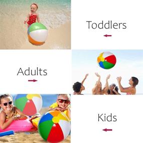 img 2 attached to 🏖️ Vibrant 16 inch Inflatable Beach Balls in Bulk - Ideal Pool & Beach Toys for Kids - Rainbow Colored Summer Fun - 24 Pack