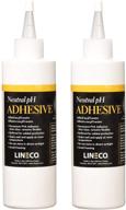 🔗 pack of 2 lineco neutral ph adhesive, acid-free book binding glue - dries clear, quick drying pva formula, water soluble, flexible when dry - ideal for paper projects - each bottle contains 8 ounces - white logo