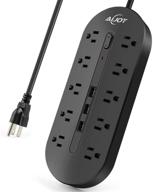 🔌 aijoy surge protector power strip with 10 outlets, 3 usb ports, and 10ft extension cord - fast charging, switch, 3000w/13a logo
