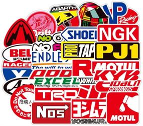 img 3 attached to 🏎️ 303pcs JDM Waterproof Racing Car Stickers Pack - Cool Bomb Stickers for Laptop, Motorcycle, Skateboard, Travel, Luggage, Car, Bicycle, Helmet